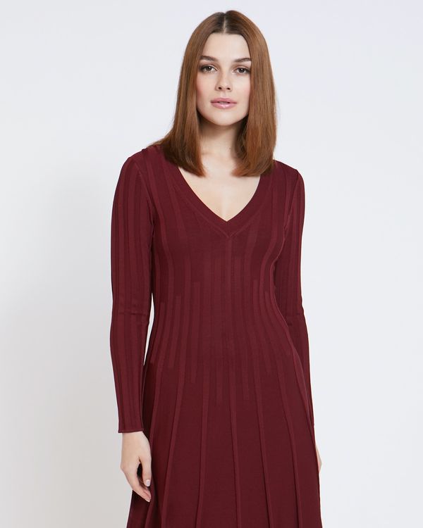 Paul Costelloe Living Studio Red Pleat Vee Dress