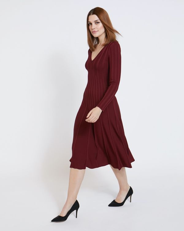 Paul Costelloe Living Studio Red Pleat Vee Dress