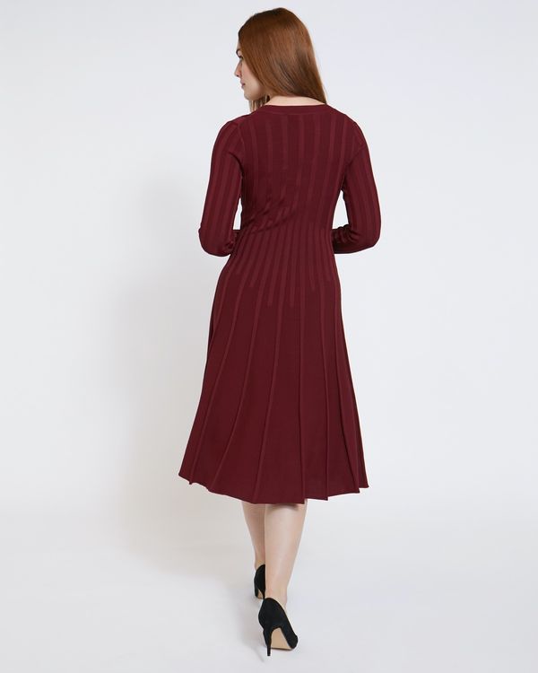 Paul Costelloe Living Studio Red Pleat Vee Dress