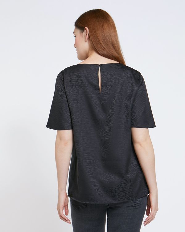Paul Costelloe Living Studio Black Flute Sleeve Top