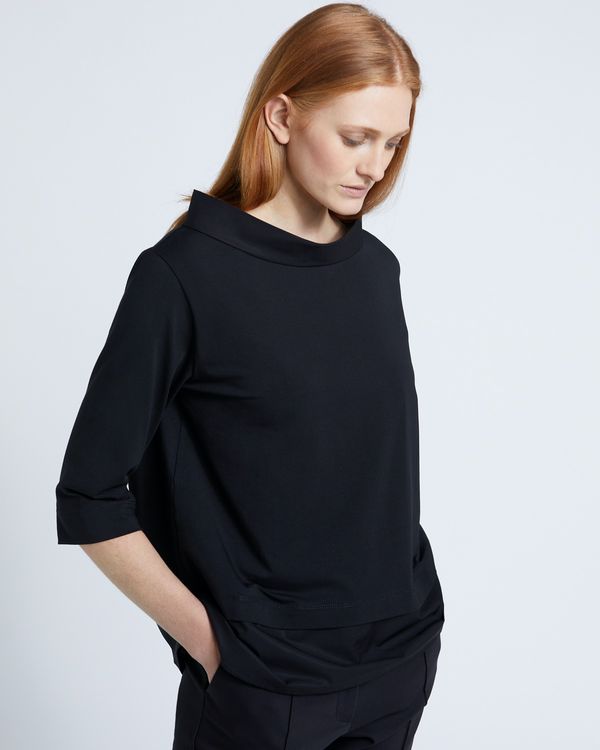 Carolyn Donnelly The Edit Black Funnel Neck Top
