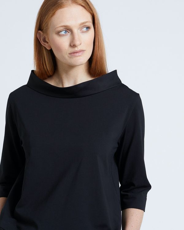 Carolyn Donnelly The Edit Black Funnel Neck Top