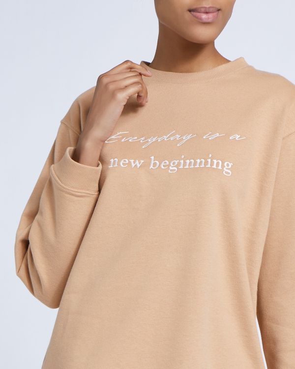 Embroidered Slogan Sweatshirt