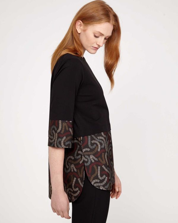 Carolyn Donnelly The Edit Squiggle Print Cotton Hem Top