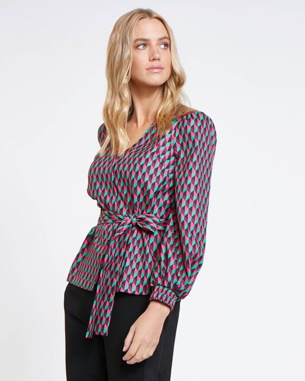 Lennon Courtney at Dunnes Stores Shimmer Harlequin Top