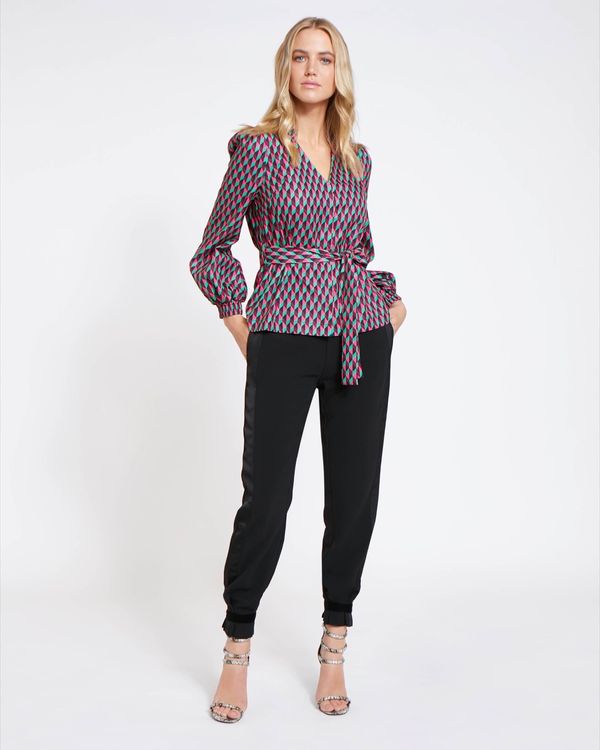 Lennon Courtney at Dunnes Stores Shimmer Harlequin Top