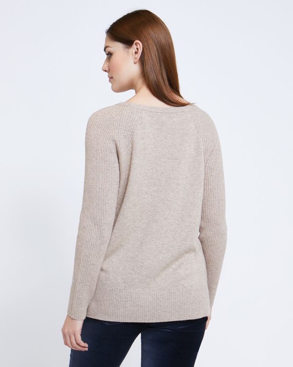 Paul Costelloe Living Studio Stone Boat Neck Rib Jumper