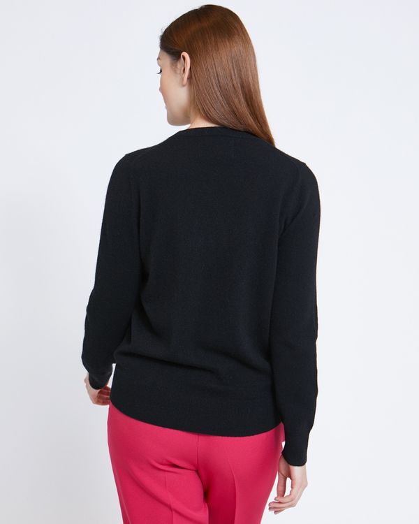 Paul Costelloe Living Studio Black Cashmere Crew Neck Jumper