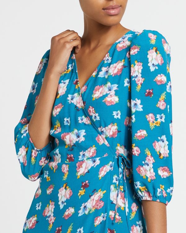 Wrap Three-Quarter Sleeve Dress