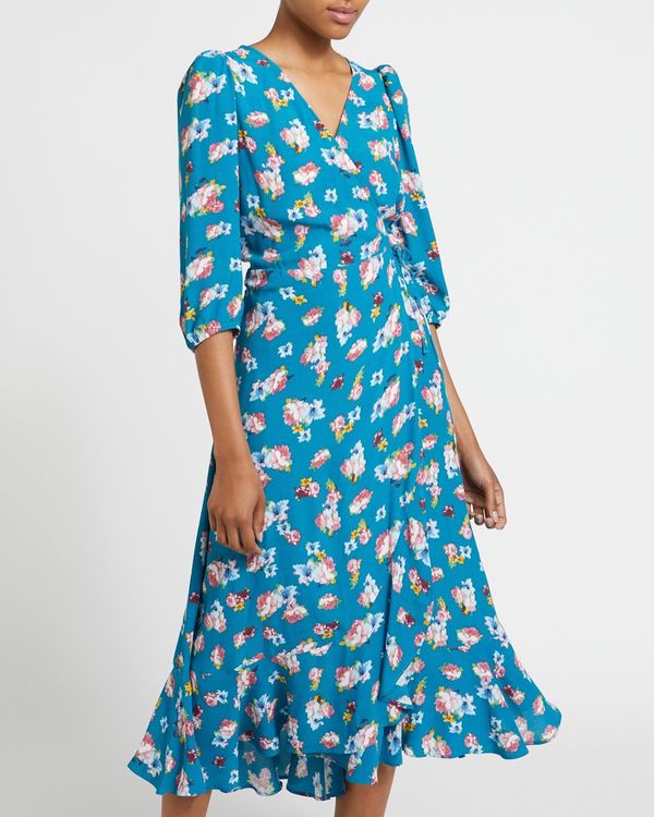 Wrap Three-Quarter Sleeve Dress