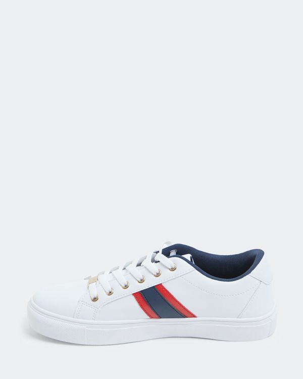 Contrast Stripe Casual Lace Up