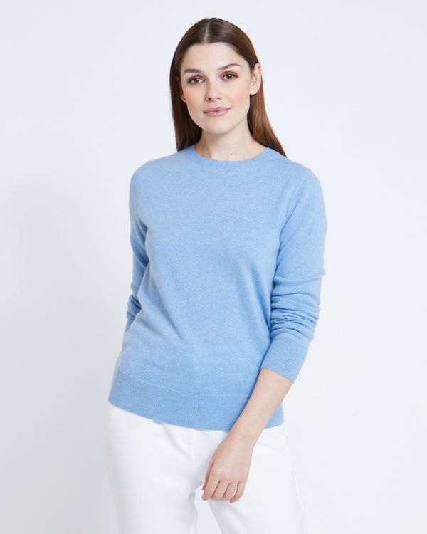 Paul Costelloe Living Studio Light Blue Cashmere Crew Neck Jumper