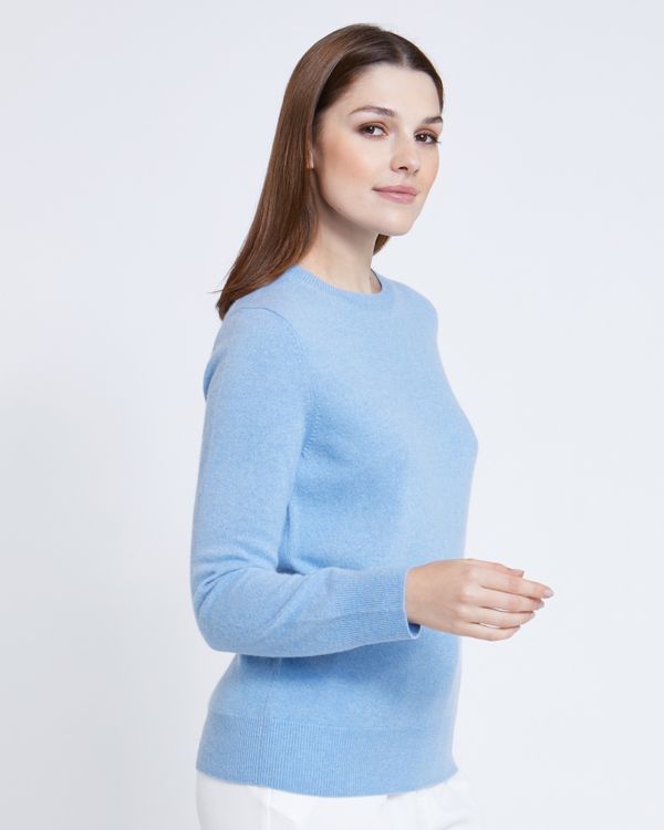 Paul Costelloe Living Studio Light Blue Cashmere Crew Neck Jumper