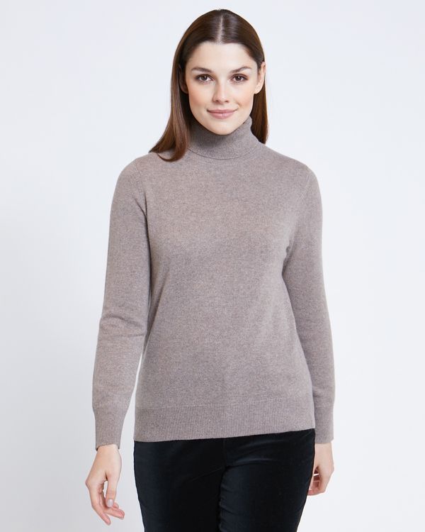 Paul Costelloe Living Studio Mink Cashmere Polo Neck Jumper
