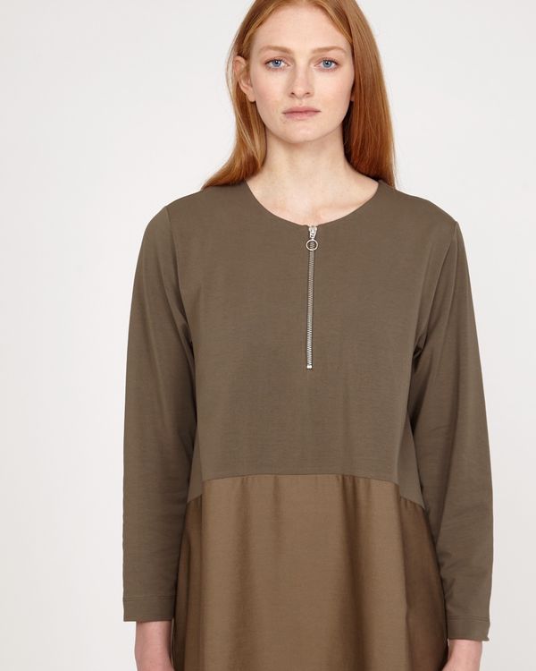 Carolyn Donnelly The Edit Khaki Zip Dress