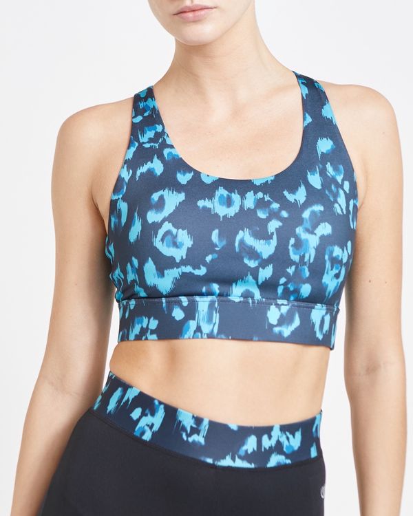 Printed Cross Back Sports Bra