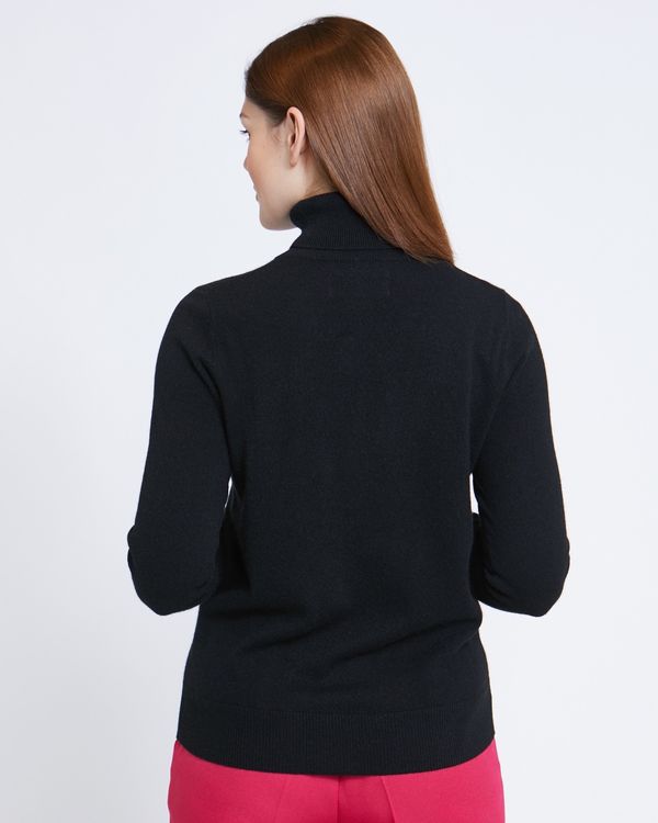 Paul Costelloe Living Studio Black Cashmere Polo Neck Jumper
