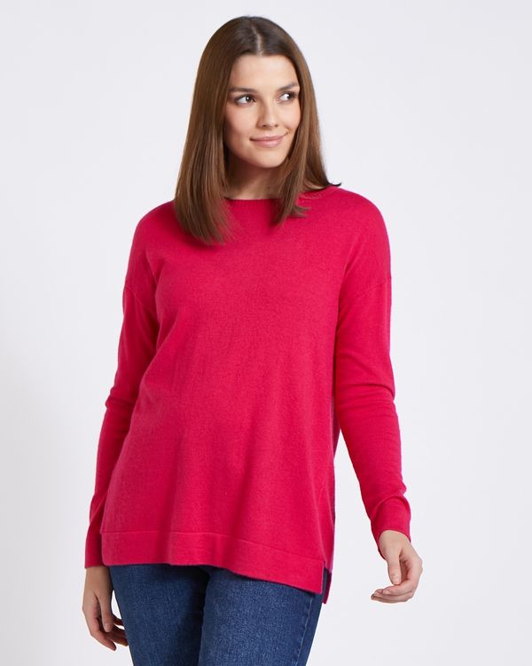 Paul Costelloe Living Studio Pink Split Hem Knit Jumper