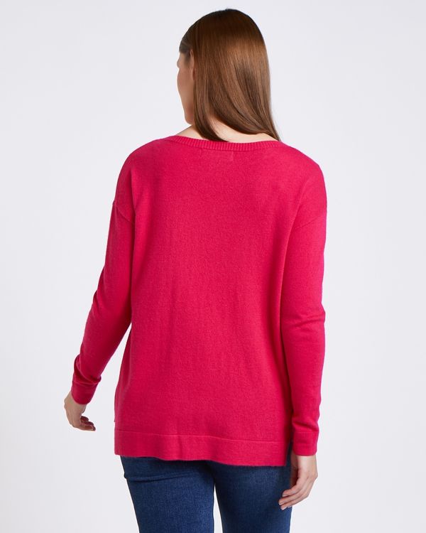 Paul Costelloe Living Studio Pink Split Hem Knit Jumper