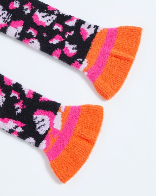 Joanne Hynes Leopard Clash Long Fingerless Gloves