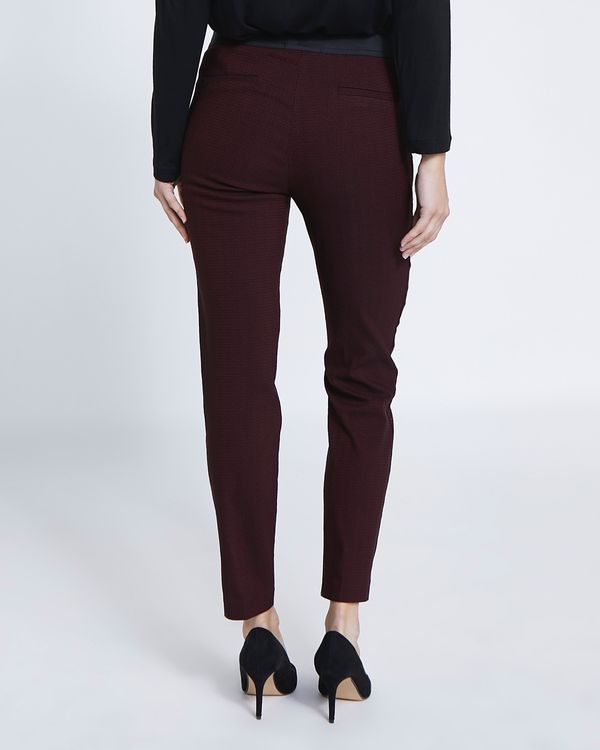 Burgundy Jacquard Slim Leg Trousers