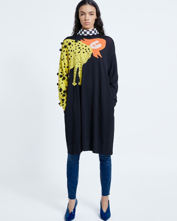 Joanne Hynes Its Tiger Lady Wrapped Around Me! Knit Sweater Dress