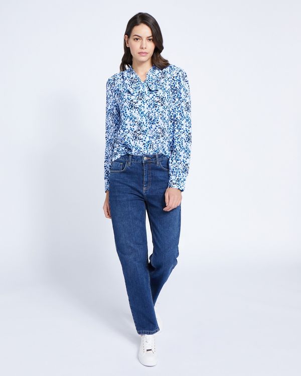 Paul Costelloe Living Studio Blue Leopard Blouse