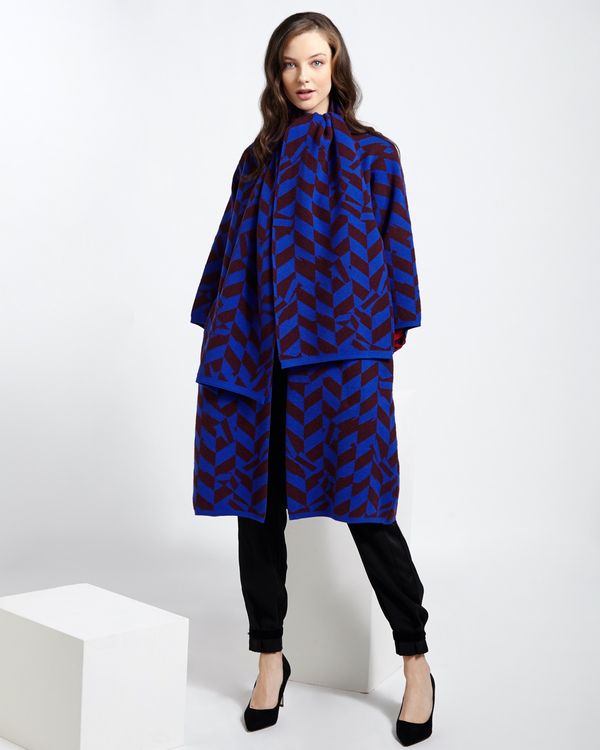 Lennon Courtney at Dunnes Stores Chevron Coatigan Scarf Combo
