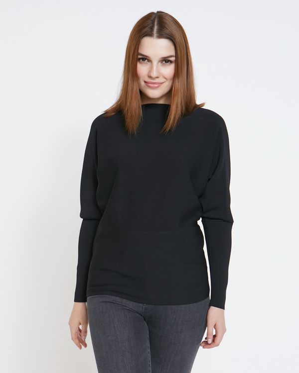 Paul Costelloe Living Studio Black Boat Neck Knit Jumper
