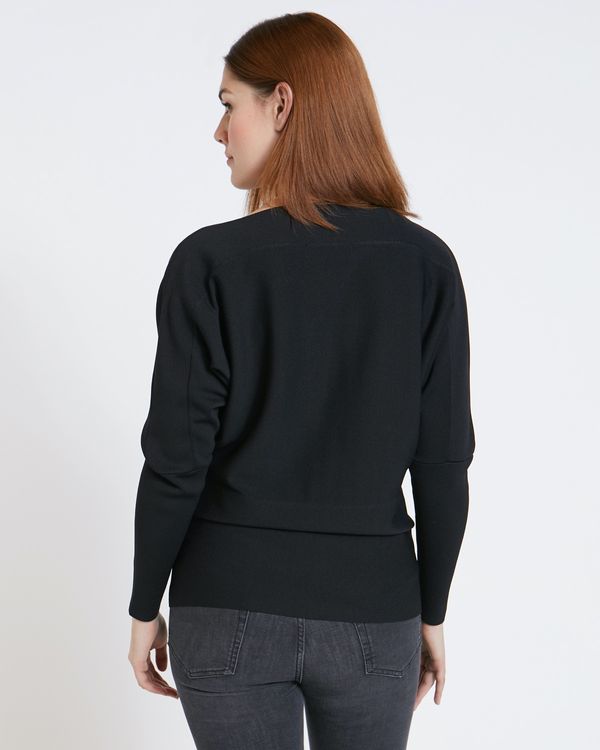Paul Costelloe Living Studio Black Boat Neck Knit Jumper