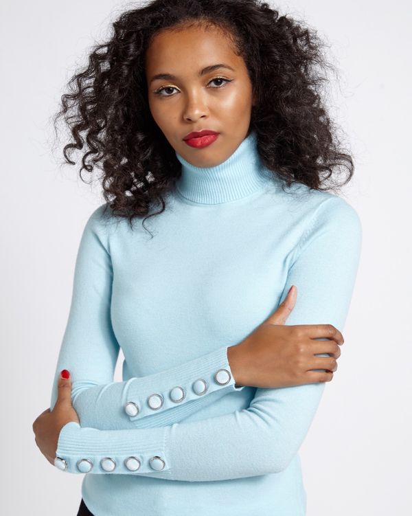 Savida Velvet Button Cuff Jumper
