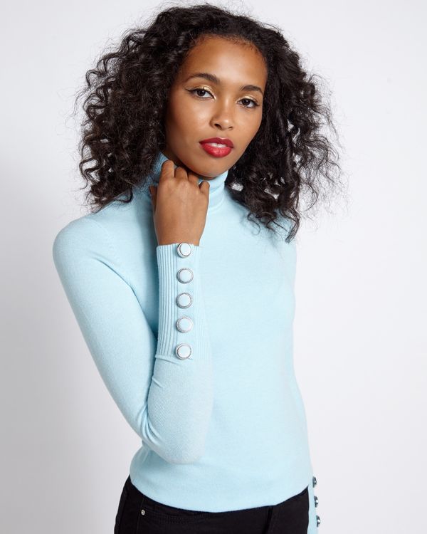 Savida Velvet Button Cuff Jumper