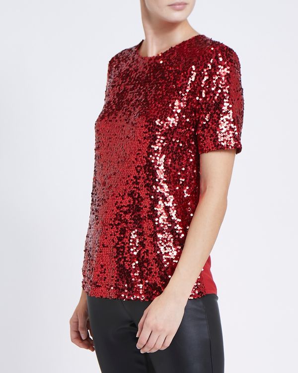 Sequin Jersey Back Top