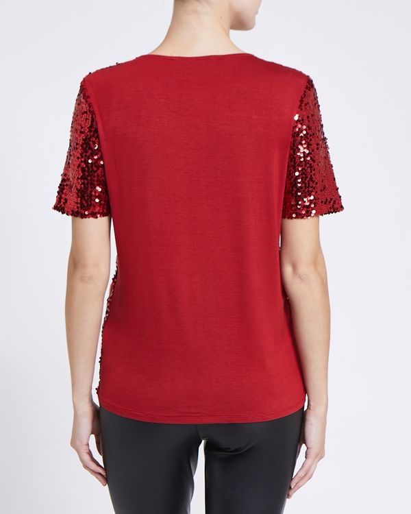 Sequin Jersey Back Top