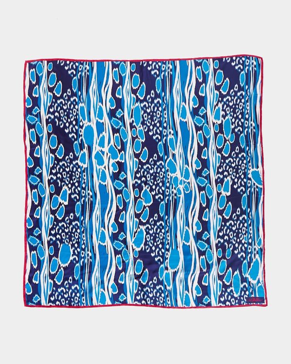 Paul Costelloe Living Studio Blue Abstract Silk Scarf
