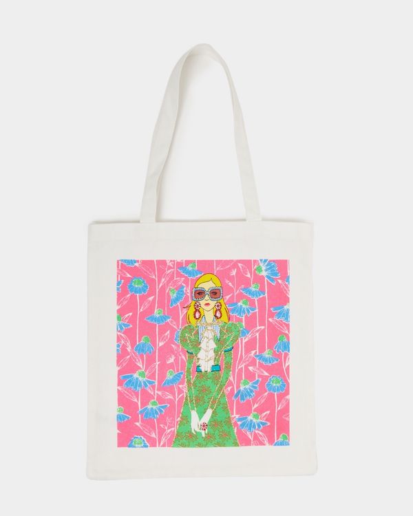 Savida Glitter Printed Tote Bag
