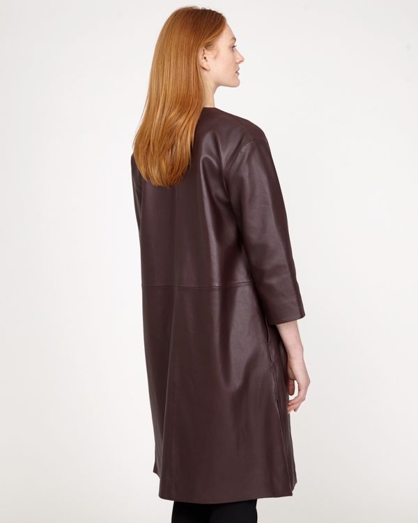 Carolyn Donnelly The Edit Leather Collarless Coat