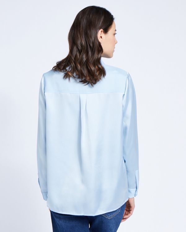 Paul Costelloe Living Studio Blue Collar Panel Blouse