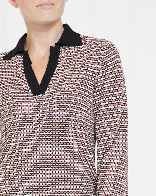 Gallery Bijou Jacquard Polo Jumper