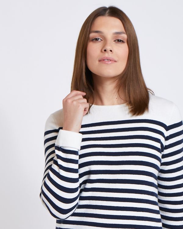 Paul Costelloe Living Studio Stripe Cotton Cashmere Jumper