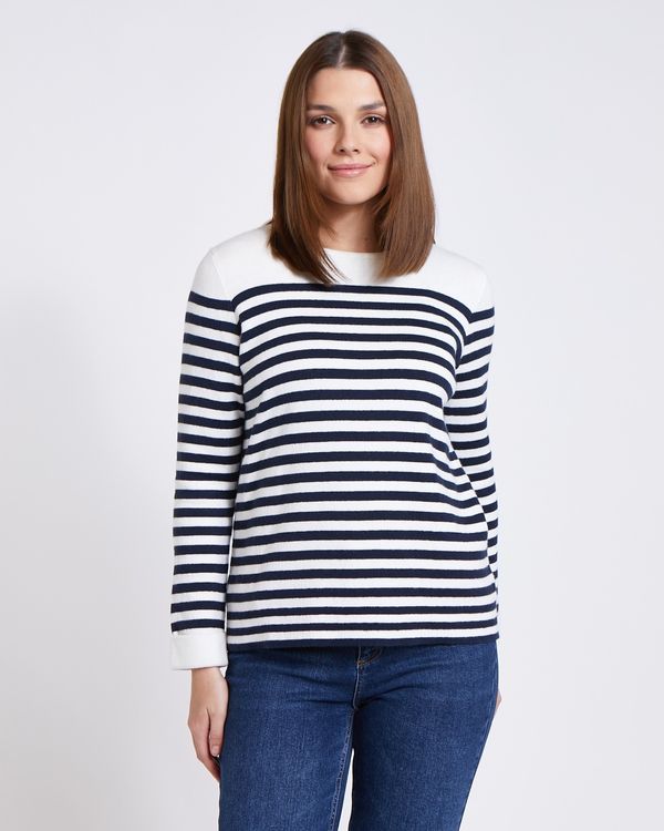 Paul Costelloe Living Studio Stripe Cotton Cashmere Jumper