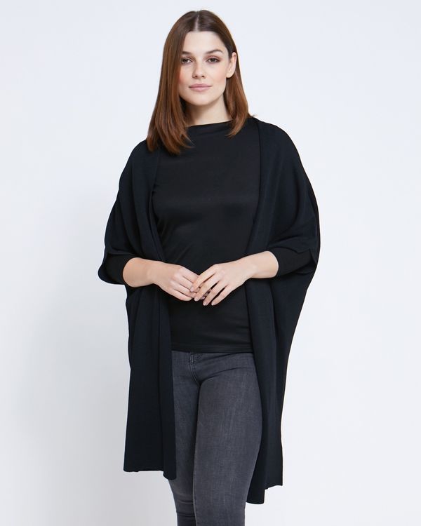 Paul Costelloe Living Studio Black Shawl Cardigan