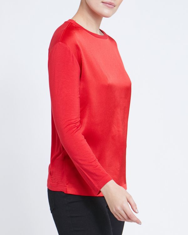 Jersey Mix Long Sleeve Top