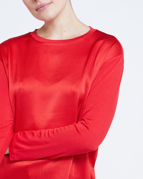Jersey Mix Long Sleeve Top