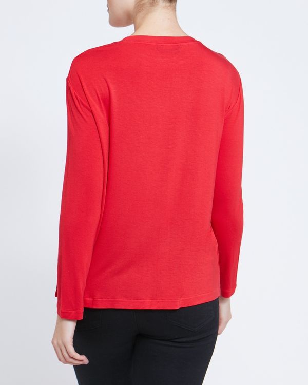 Jersey Mix Long Sleeve Top