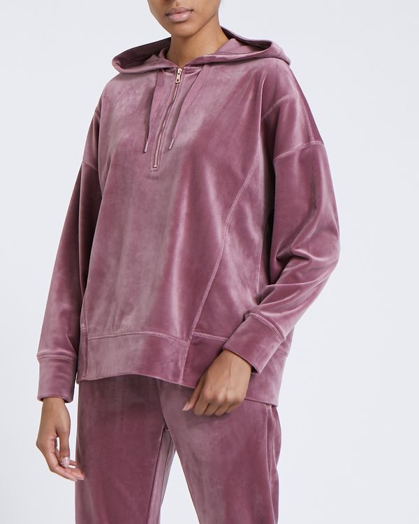 Velour Half Zip Sweatshirt