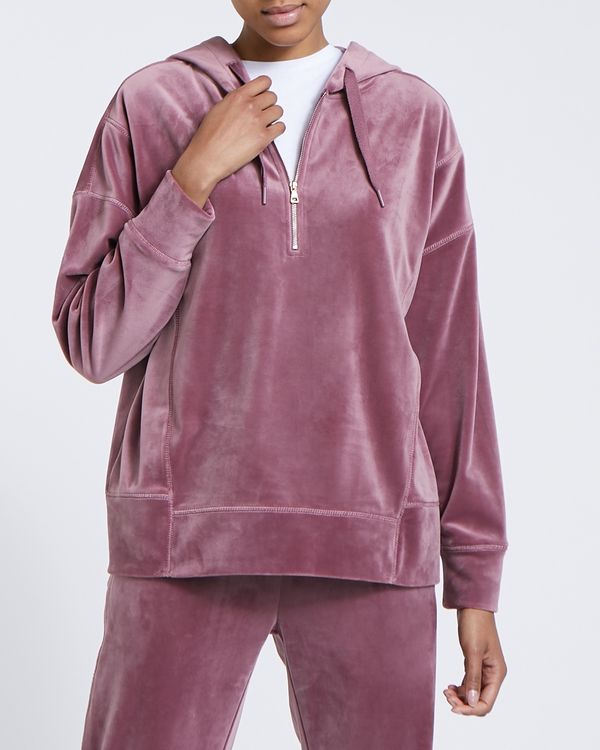 Velour Half Zip Sweatshirt