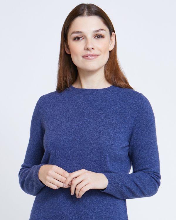 Paul Costelloe Living Studio Blue Cashmere Crew Neck Jumper