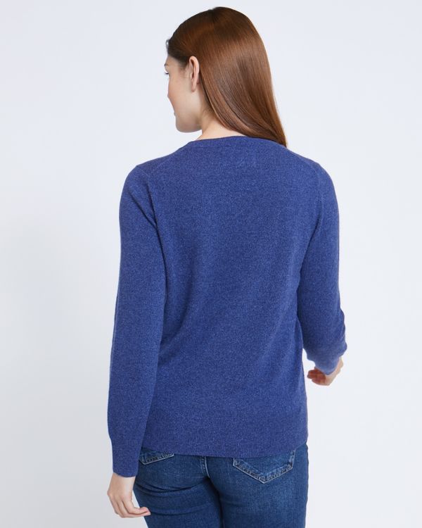 Paul Costelloe Living Studio Blue Cashmere Crew Neck Jumper