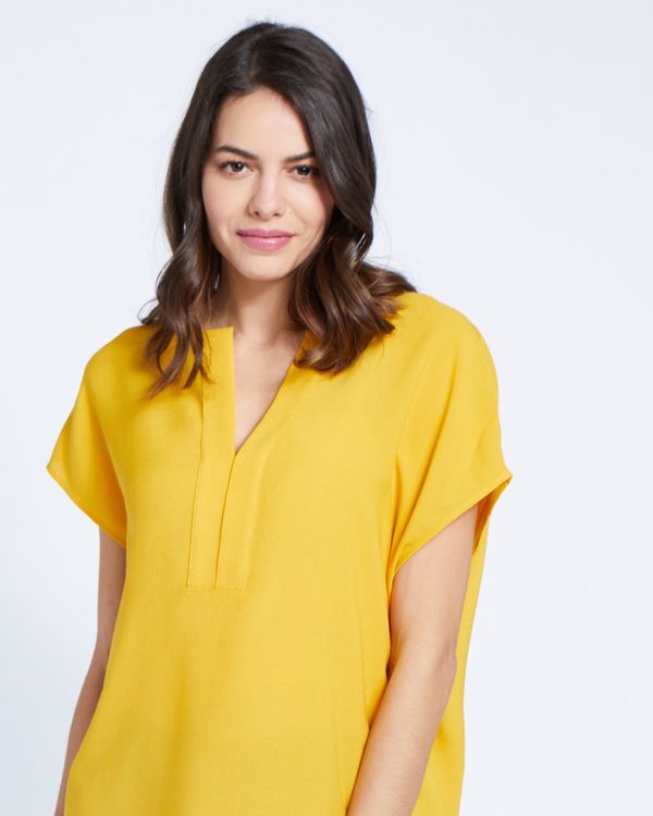 Paul Costelloe Living Studio Ochre Half Placket Top